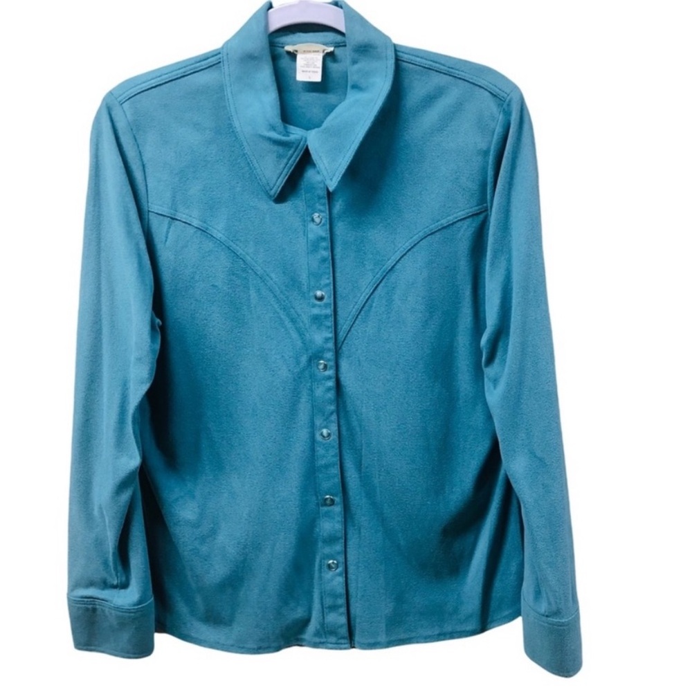 SAGE WEST Teal Vintage Button Down Classic WESTERN Style Shirt Size LARGE